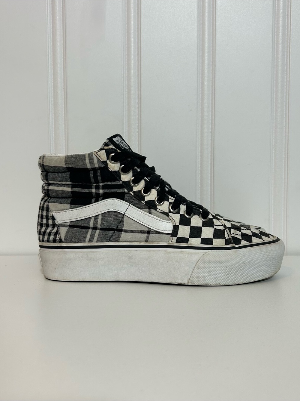 Vans sk8 hi platform lift Checkerboard & Plaid Sneakers - Black/White